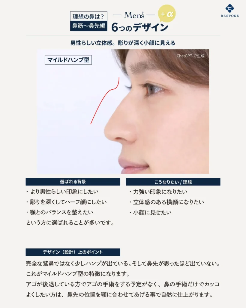 メンズ鼻のデザイン
