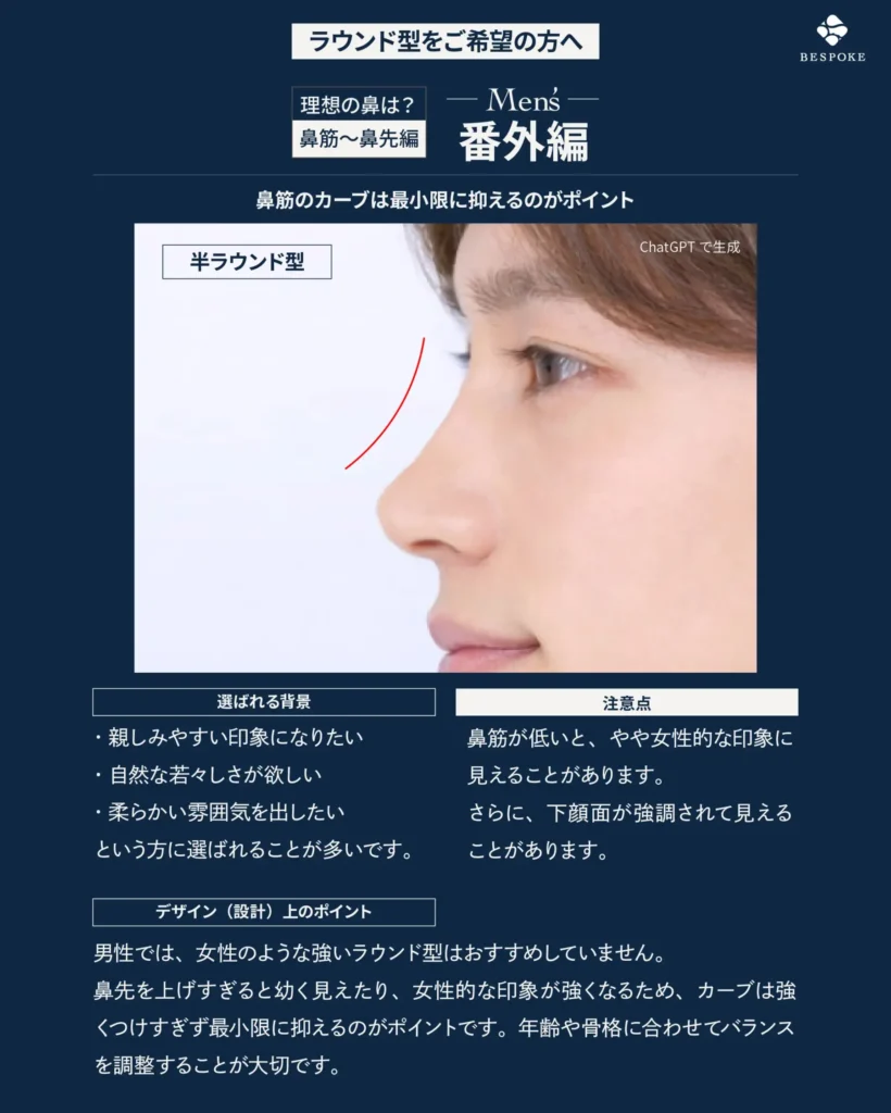 メンズ鼻のデザイン